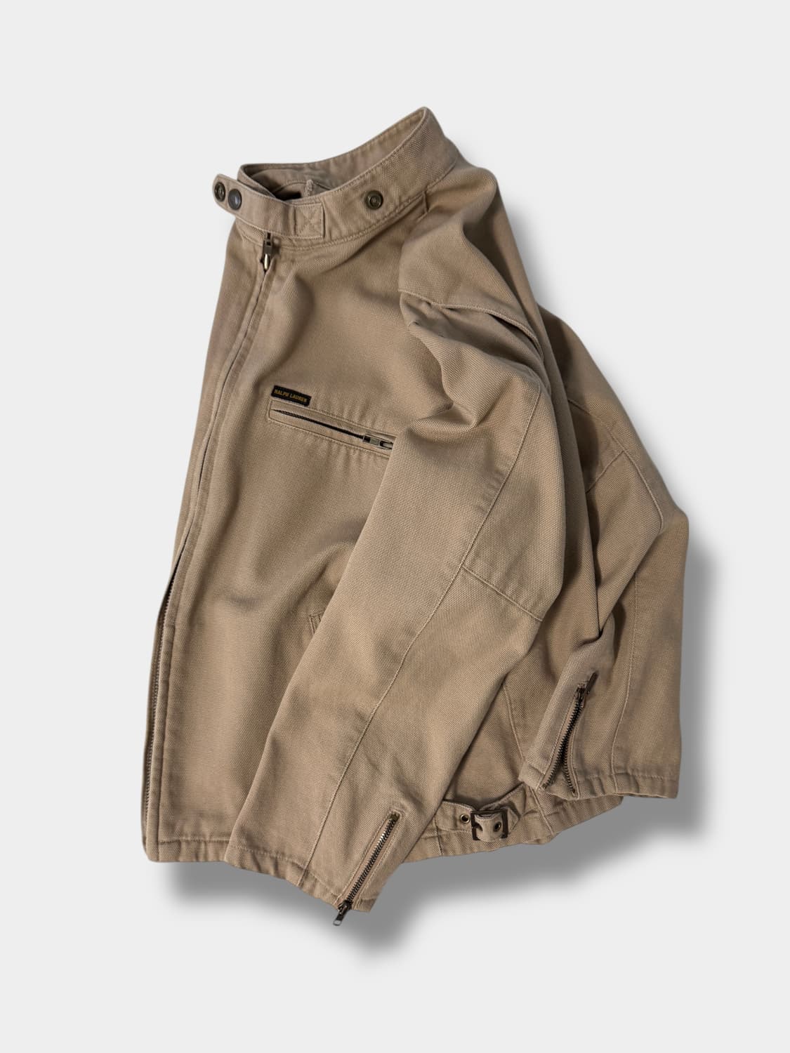 폴로 진스 캔버스 코튼 베이지 바이커 자켓   상품이미지2