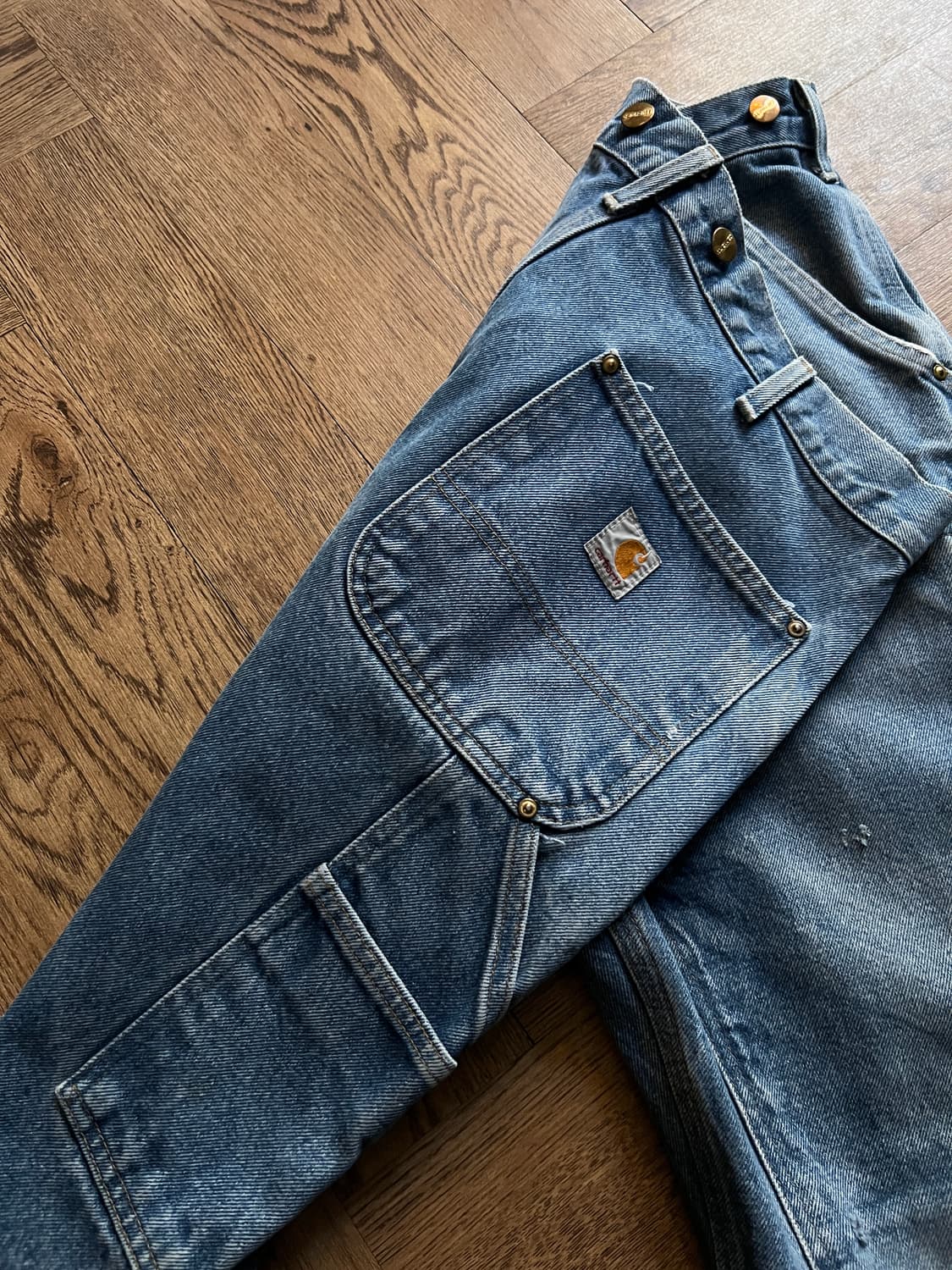 [36]칼하트 USA 빈티지 페이딩 더블니 워크 데님 팬츠 상품이미지8