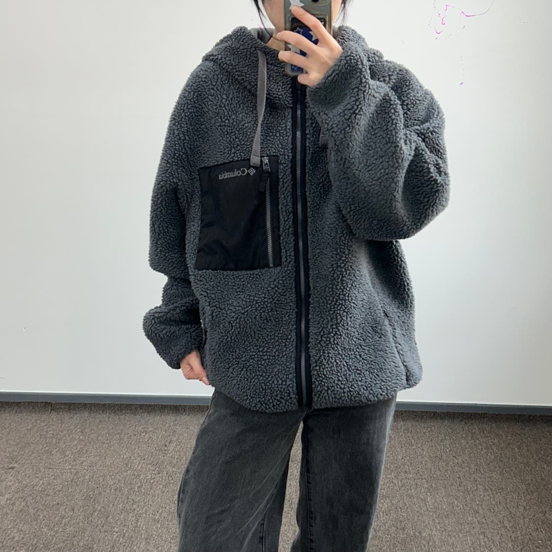 Columbia 콜롬비아 차콜 후리스 후드집업  상품이미지1