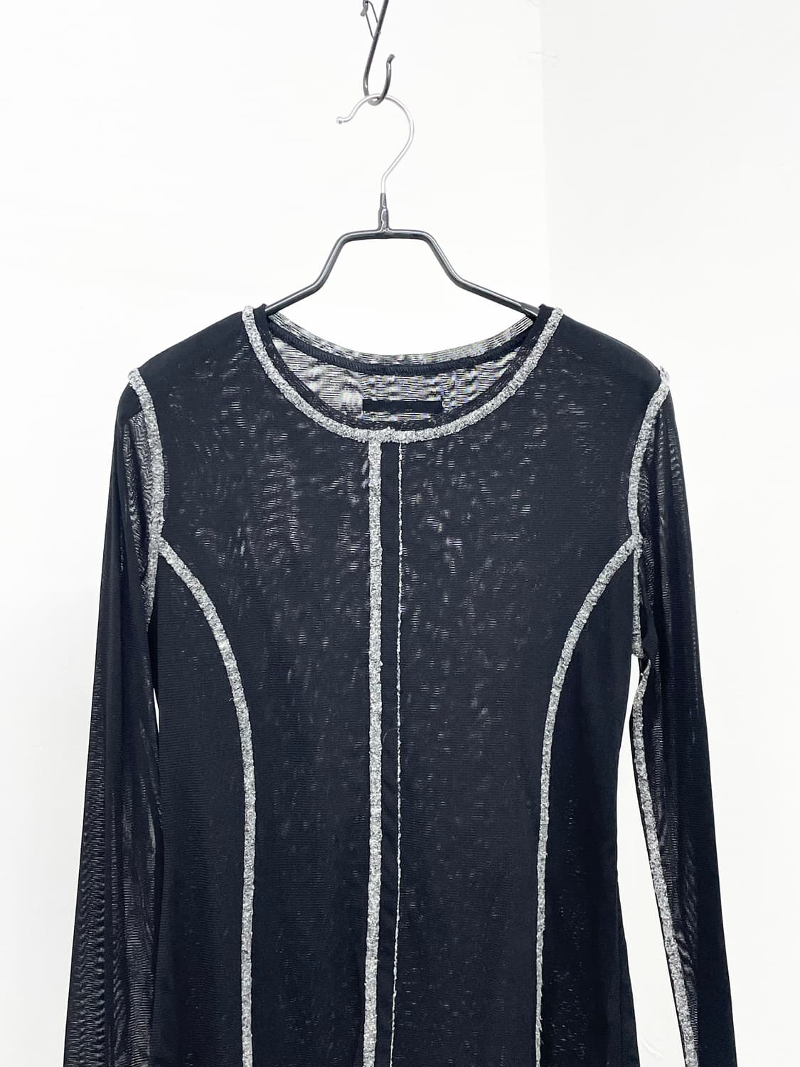 JPN 블랙 절개 시어 메쉬탑 상품이미지6