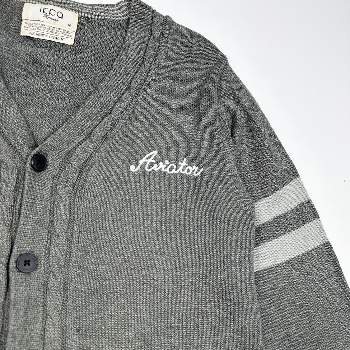 JPN 재팬빈티지 클래식 니트 가디건 그레이 M 상품이미지3