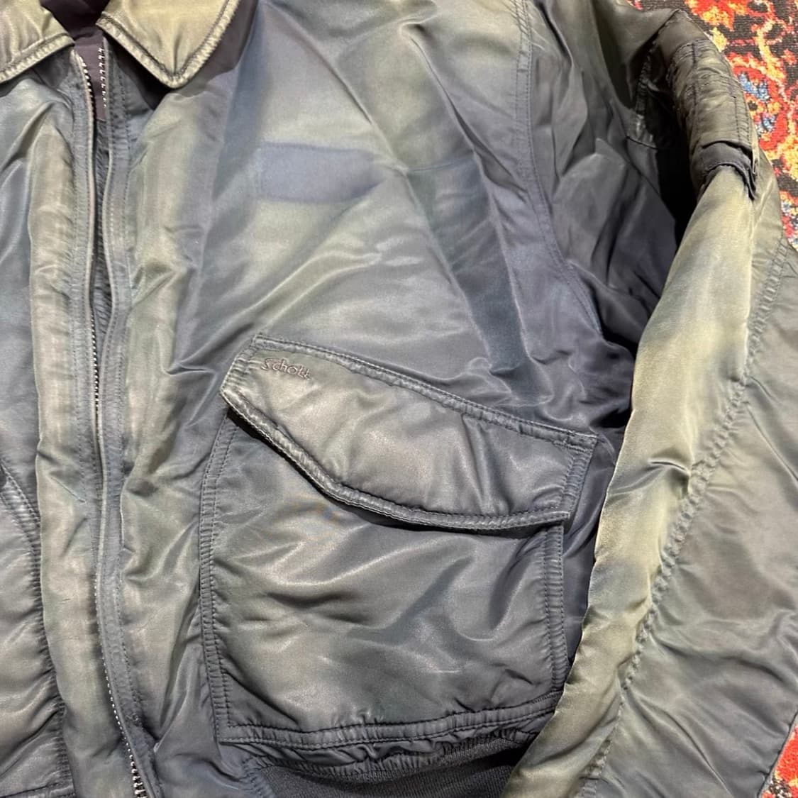 Schott 오리지널 미드나잇 블루 CWU-45P/R 플라이트 자켓 상품이미지3