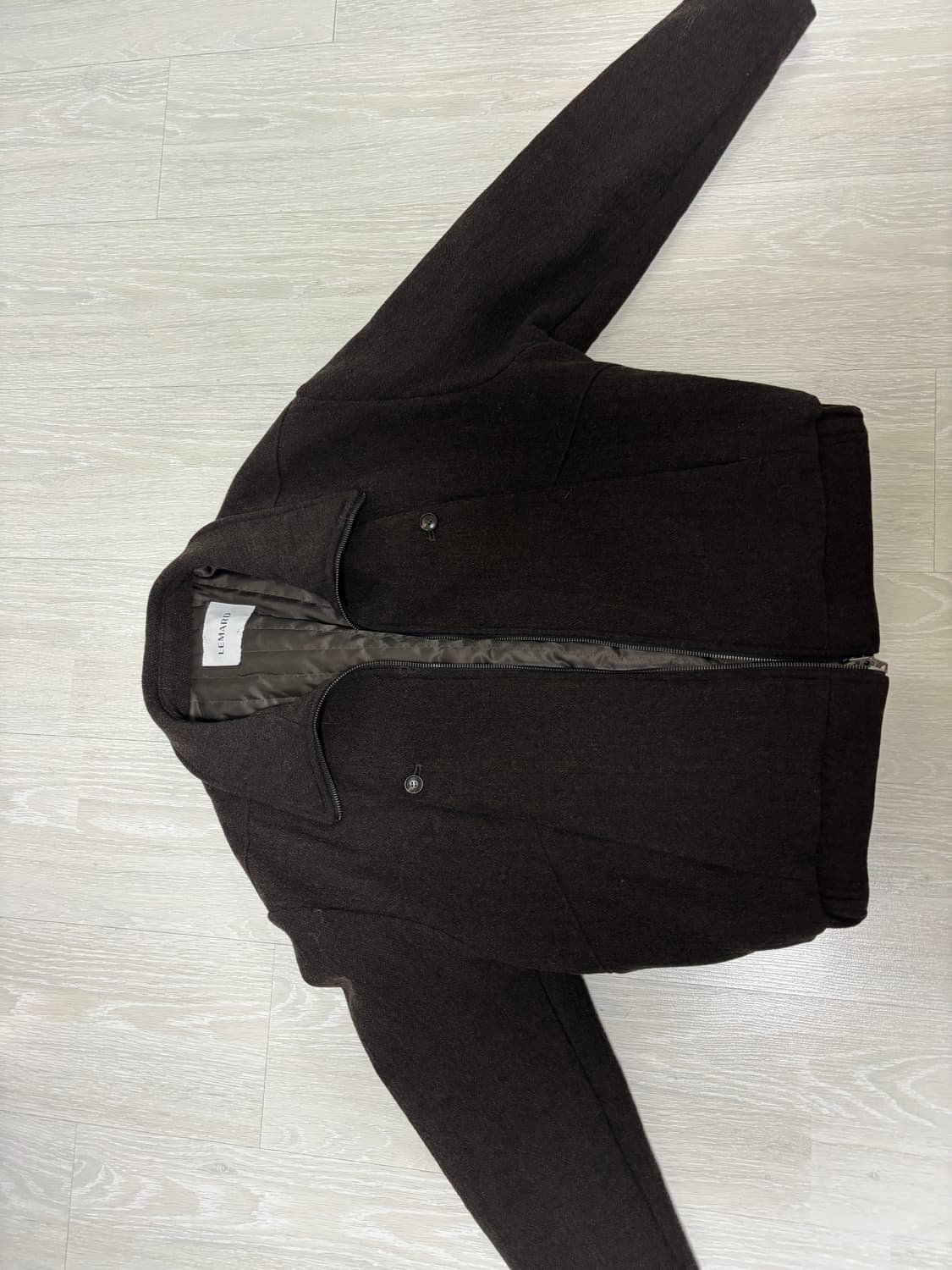 르마드 울 더블 포켓 하이넥 자켓 - 브라운 상품이미지4