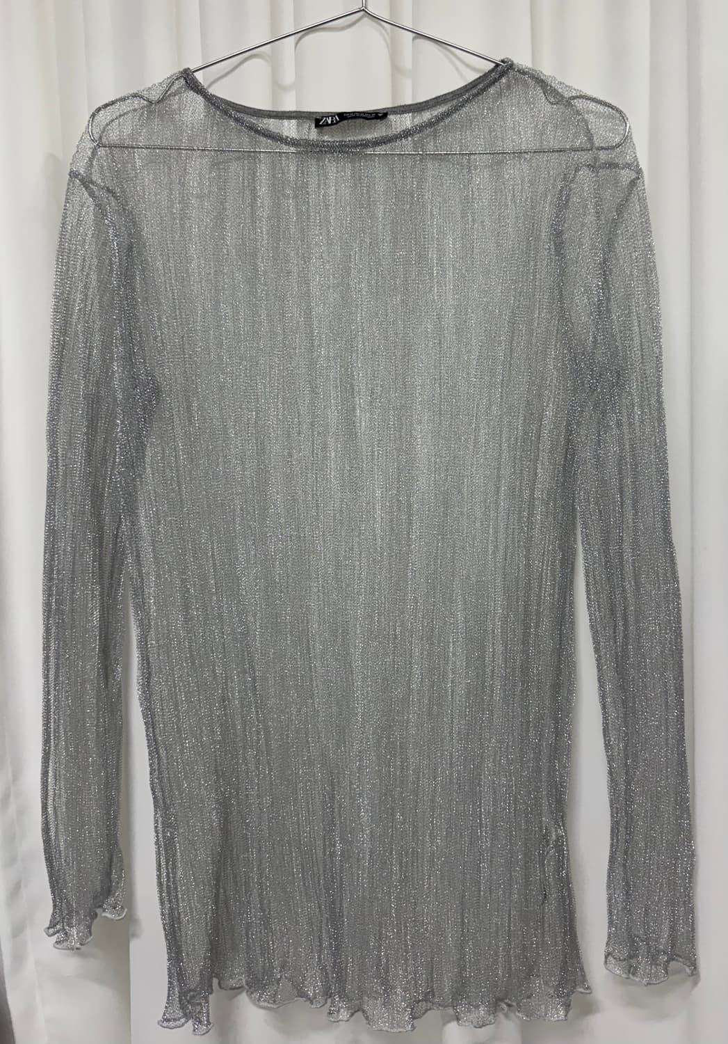 ZARA 자라 시스루 실버 레이어드용 긴팔티 상품이미지7