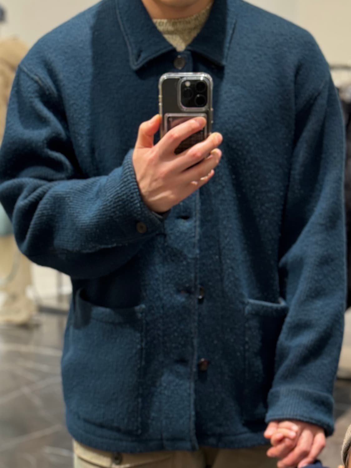 요크 (yoke) 네이비 카라 울 가디건 xxl 상품이미지4