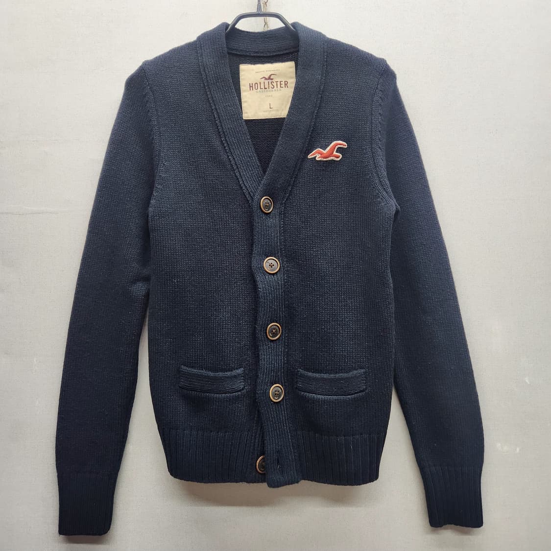 홀리스터 로고 네이비 니트 가디건 L(M) 남여공용 상품이미지1
