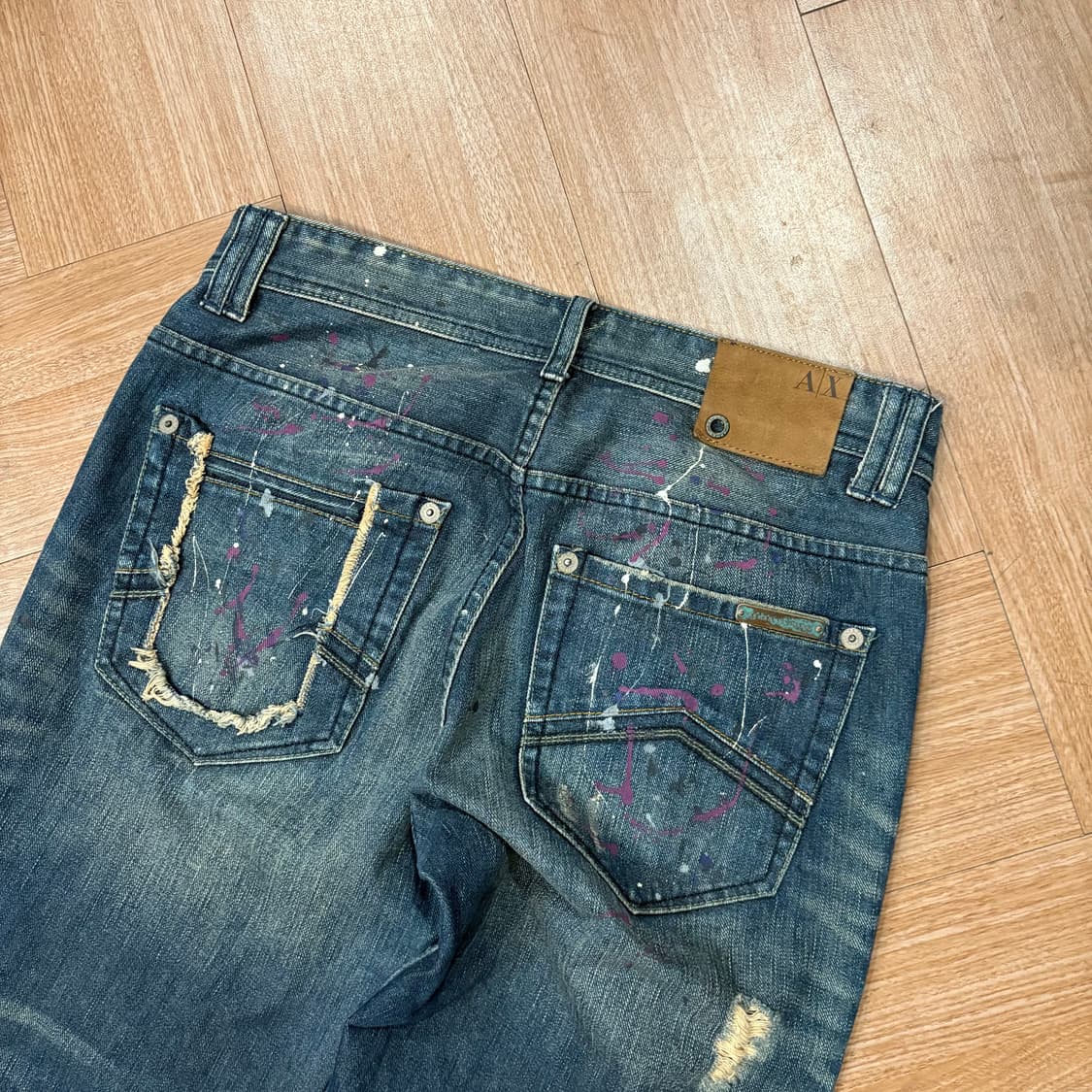 알마니 익스체인지 페인팅 데미지 패치워크 데님 상품이미지8