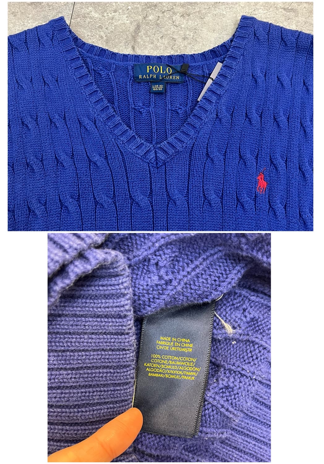 폴로 랄프로렌 니트 베스트 블루 L #csz3496 상품이미지3