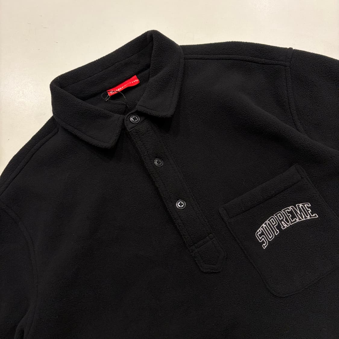 [L] 17FW 슈프림 폴라텍 후리스 포켓 블랙 폴로 셔츠 B552 상품이미지3