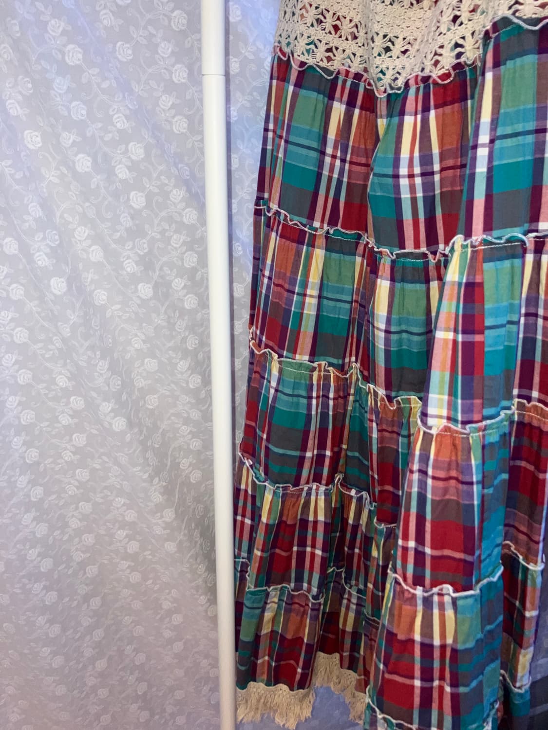 💌 Crochet Check Patch Skirt. 상품이미지5