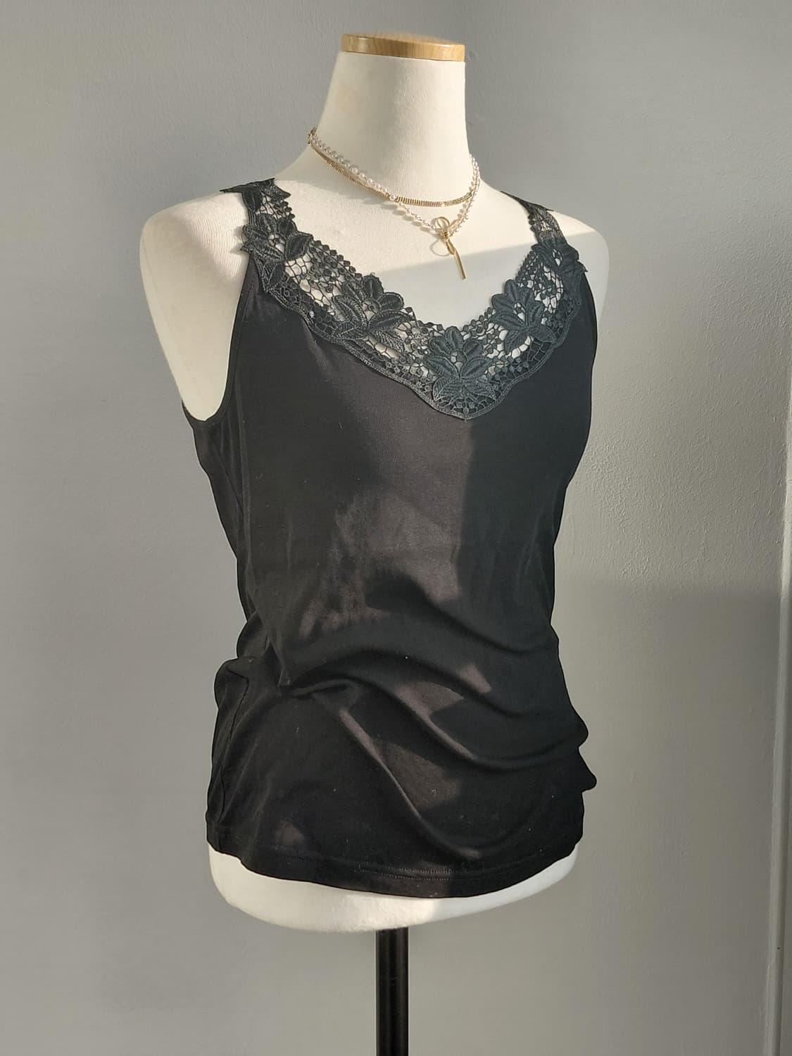 [일본빈티지] 레이스 블랙 끈나시 상품이미지1