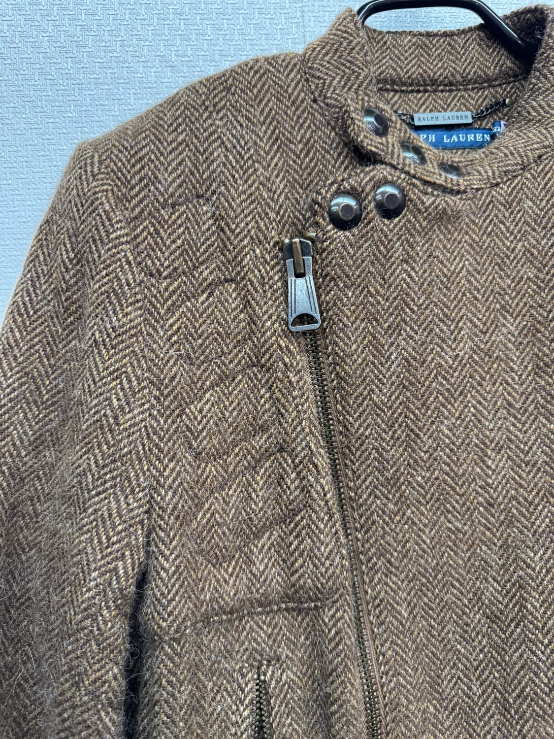 랄프로렌 울/알파카 헤링본 바이커 디테일 코트 S 상품이미지2