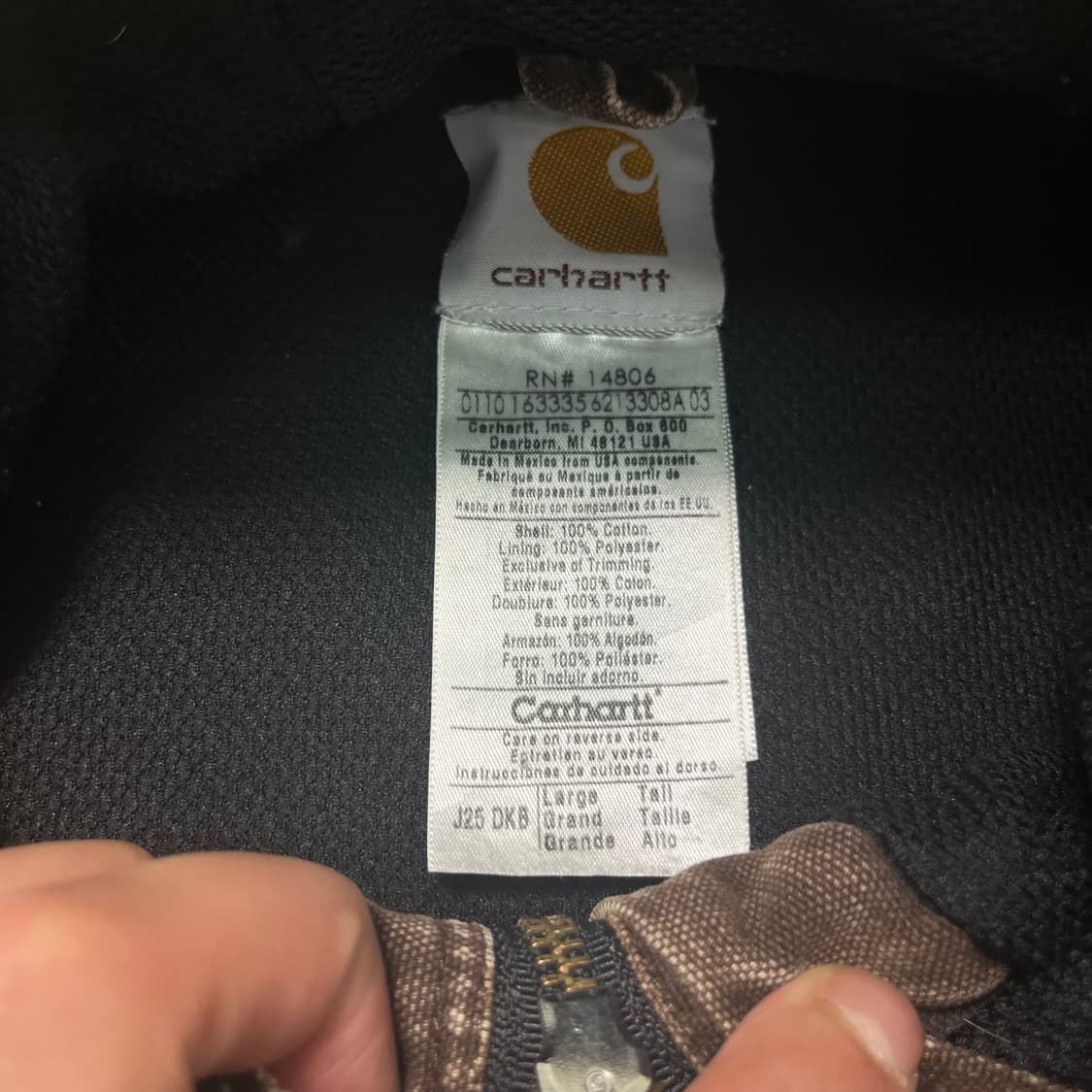 105 칼하트 J25 다크브라운 워크자켓 상품이미지5