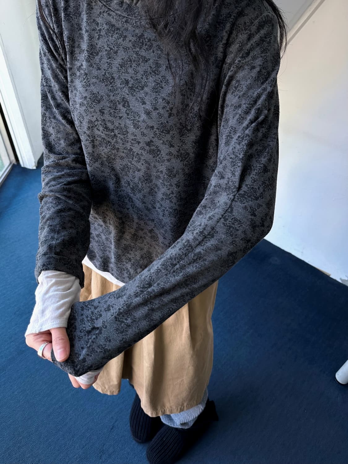 Design pattern high gauge  stretch top 상품이미지8