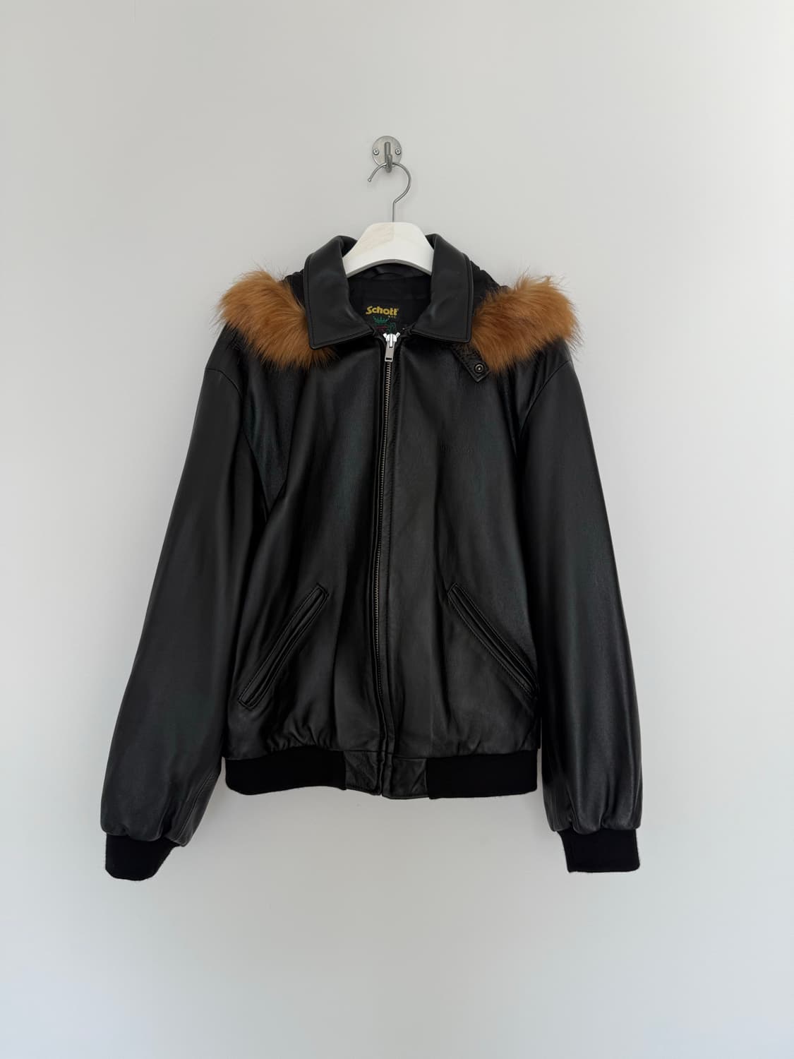 Supreme x schott 24ss 레더 후드 퍼 자켓 상품이미지2