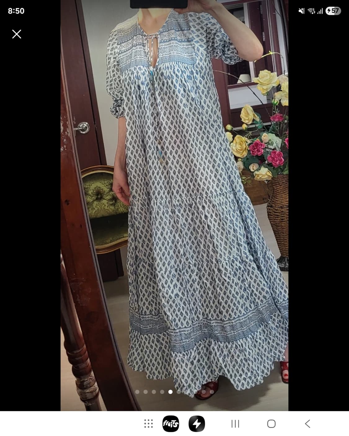 자라 에스닉 아사면  롱 원피스 상품이미지6