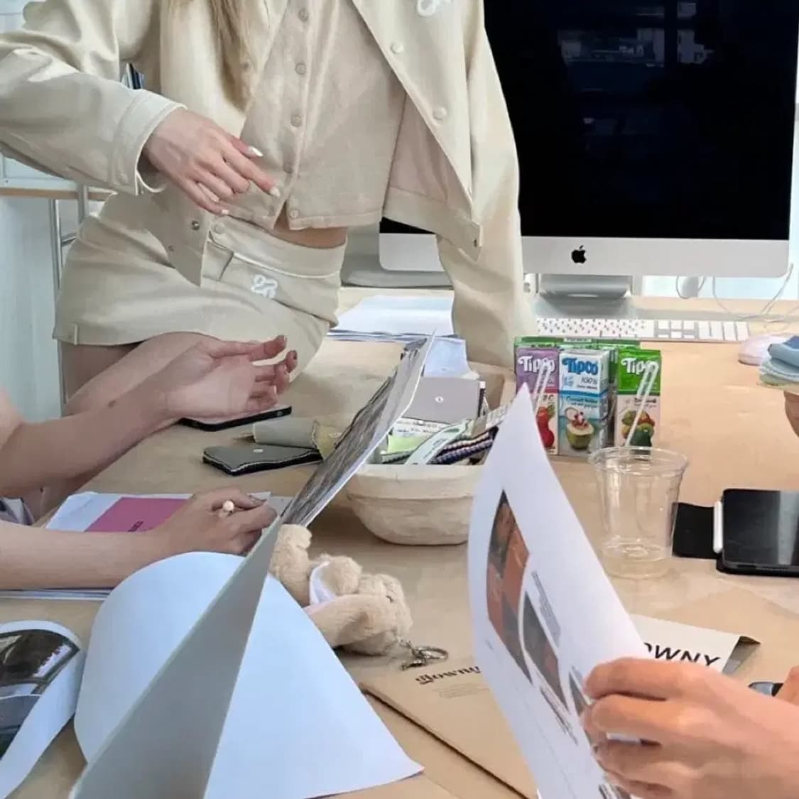 glowny 글로니 에디 니트 가디건 베이지 크롭 상품이미지6