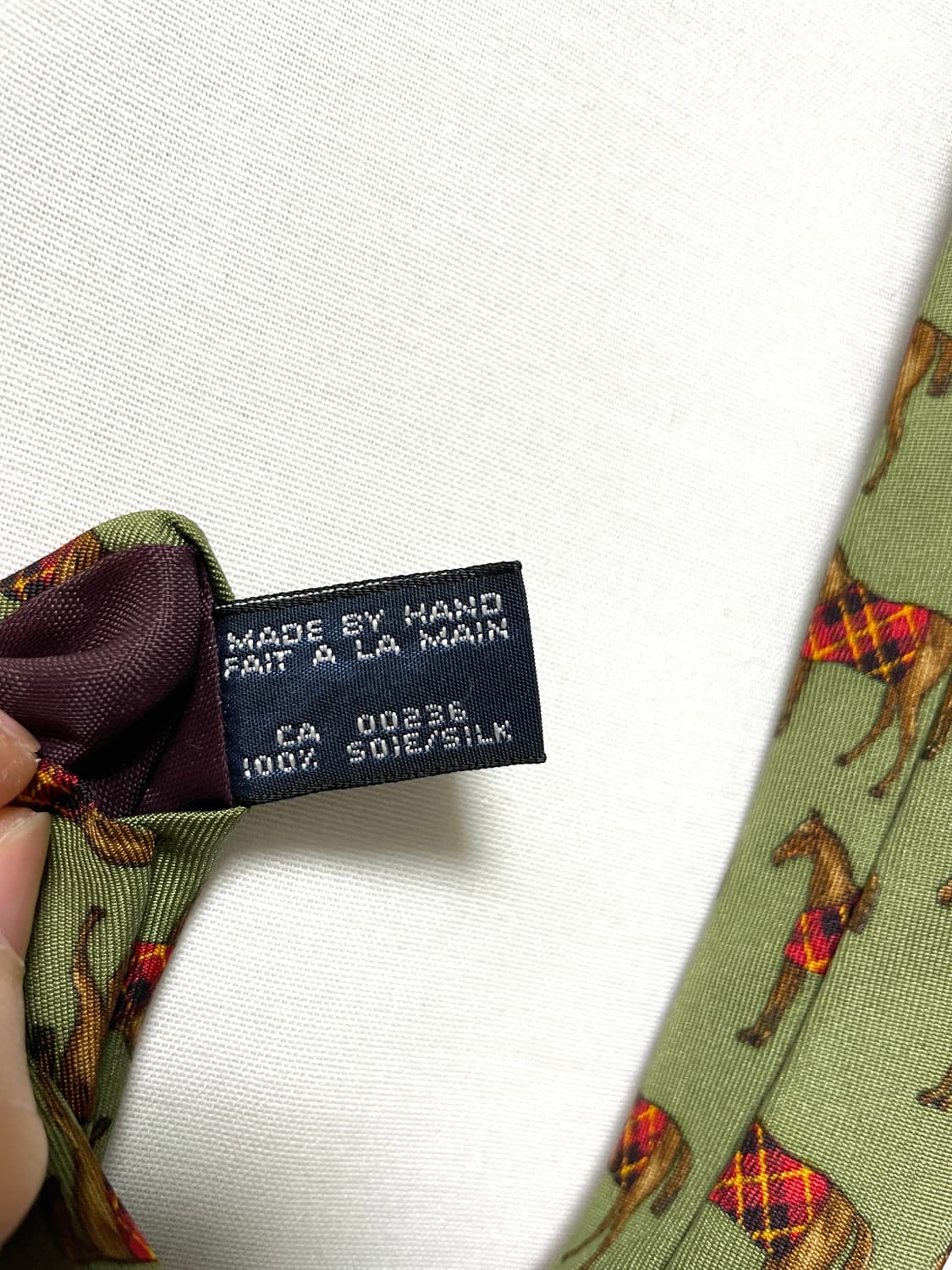 made in 캐나다) 폴로 랄프로렌 정품 말패턴 실크 넥타이 _ 그린 상품이미지10