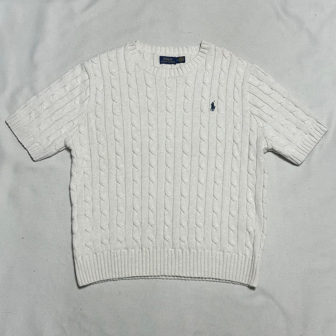 M 폴로랄프로렌 화이트 케이블 반팔 니트 상품이미지2