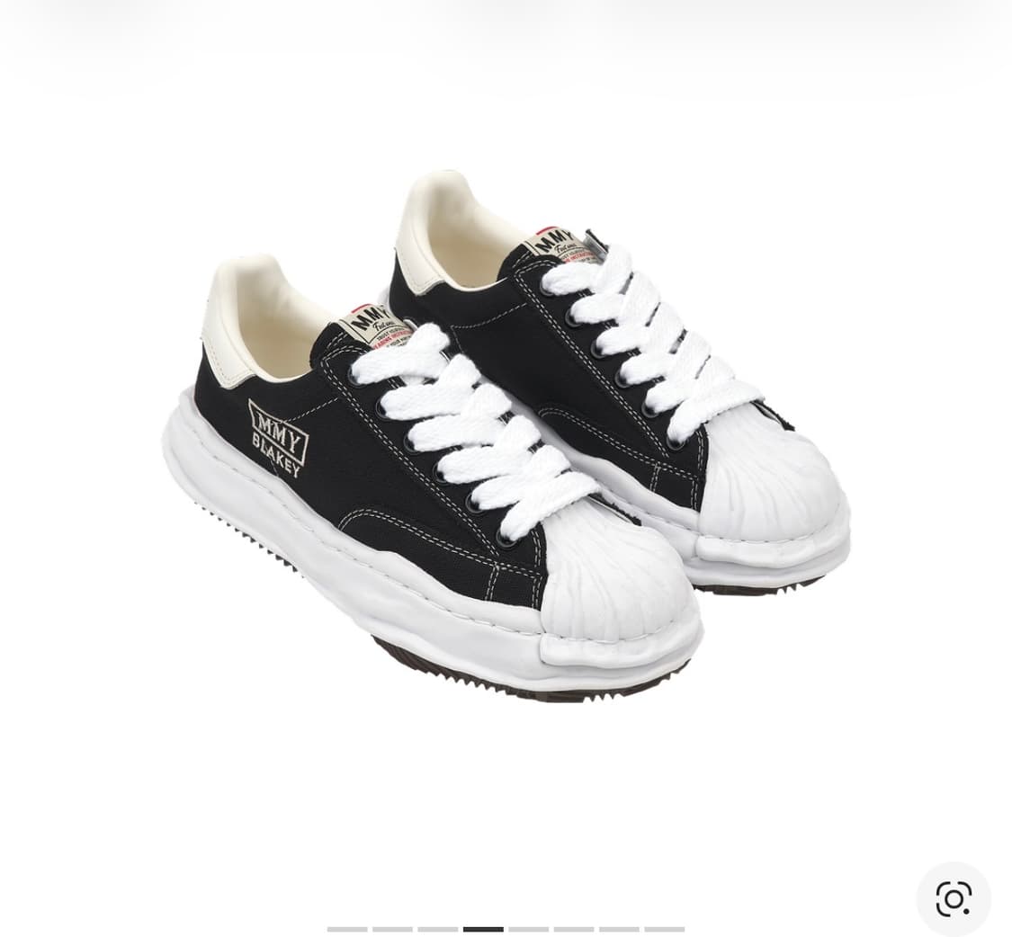 메종 미하라 야스히로 블레이키 OG 솔 캔버스 로우탑 스니커즈 블랙 화이 상품이미지4