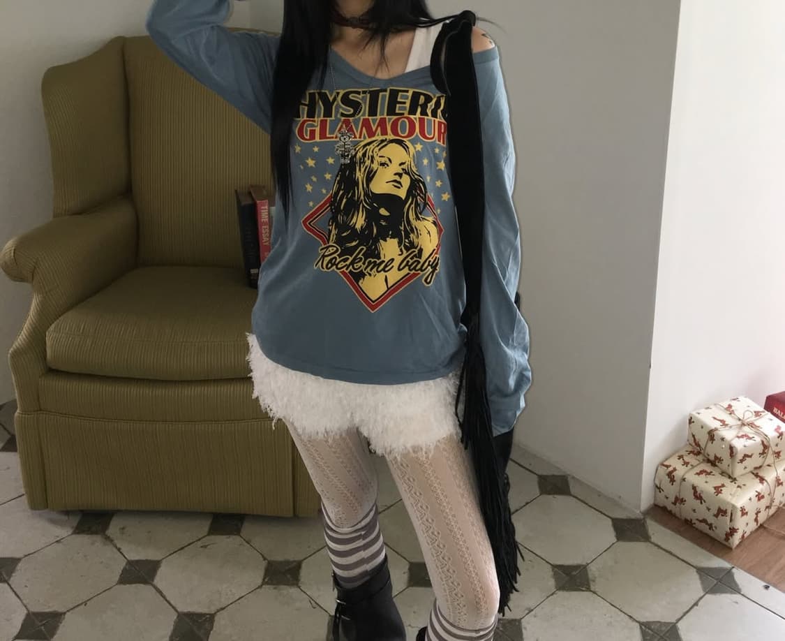 히스테릭 글래머 소라색 롱슬리브 히스테릭글래머 긴팔 티셔츠 상품이미지2
