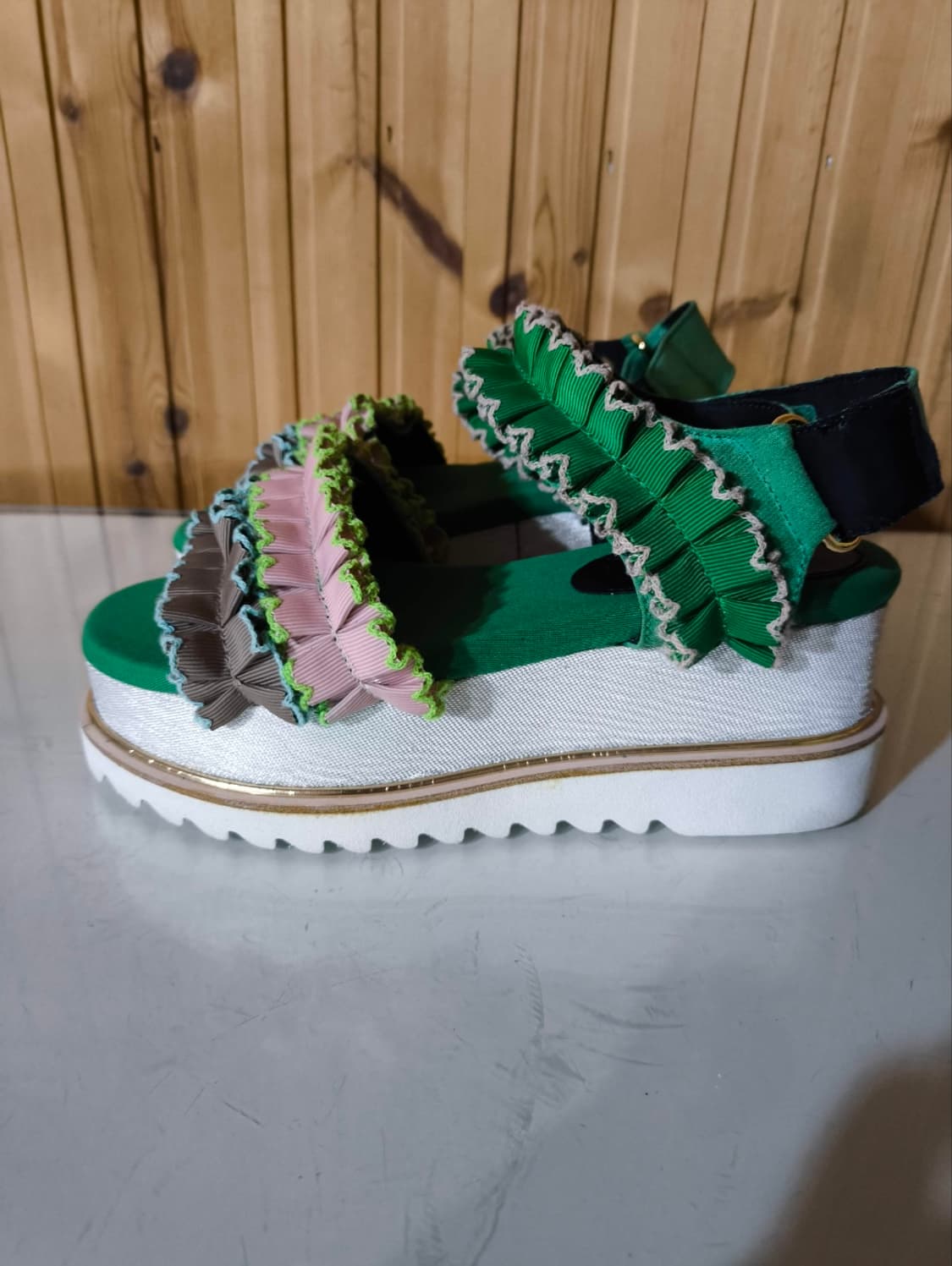 240mm 슈콤마보니 프릴 샌들 7.5cm 상품이미지1