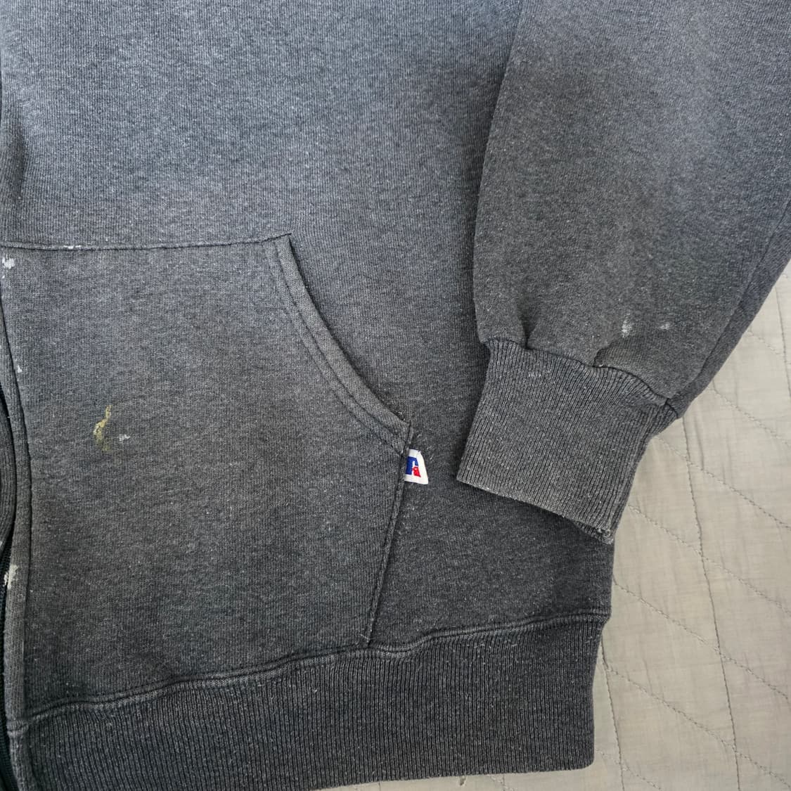 [XL] 90s 빈티지 러셀 애슬레틱 후드집업 다크그레이 ver. 페인팅 상품이미지2