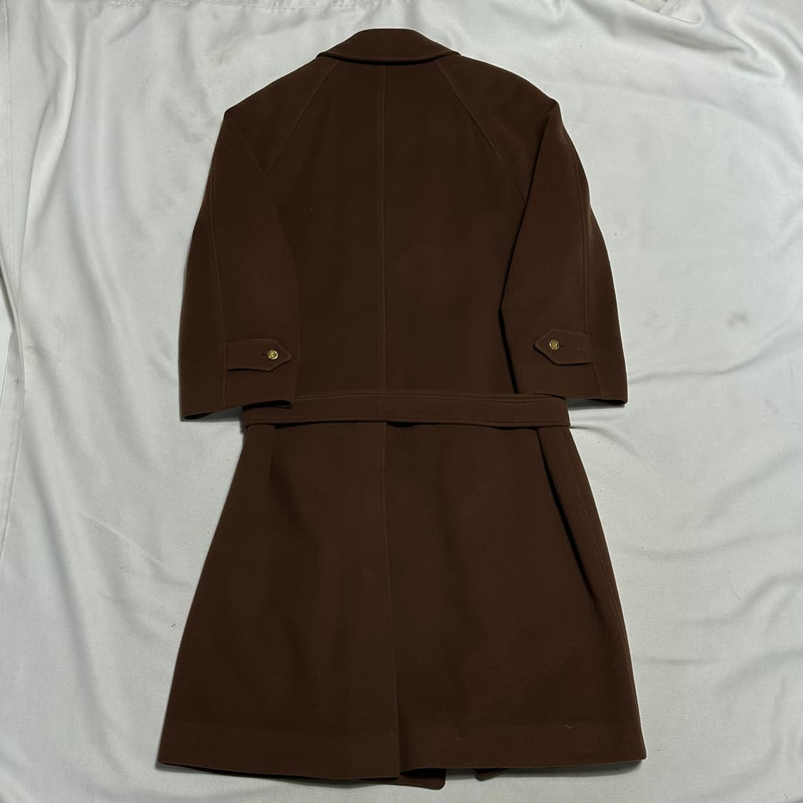 XL 버버리 골드 버튼 울 브라운 코트 상품이미지3