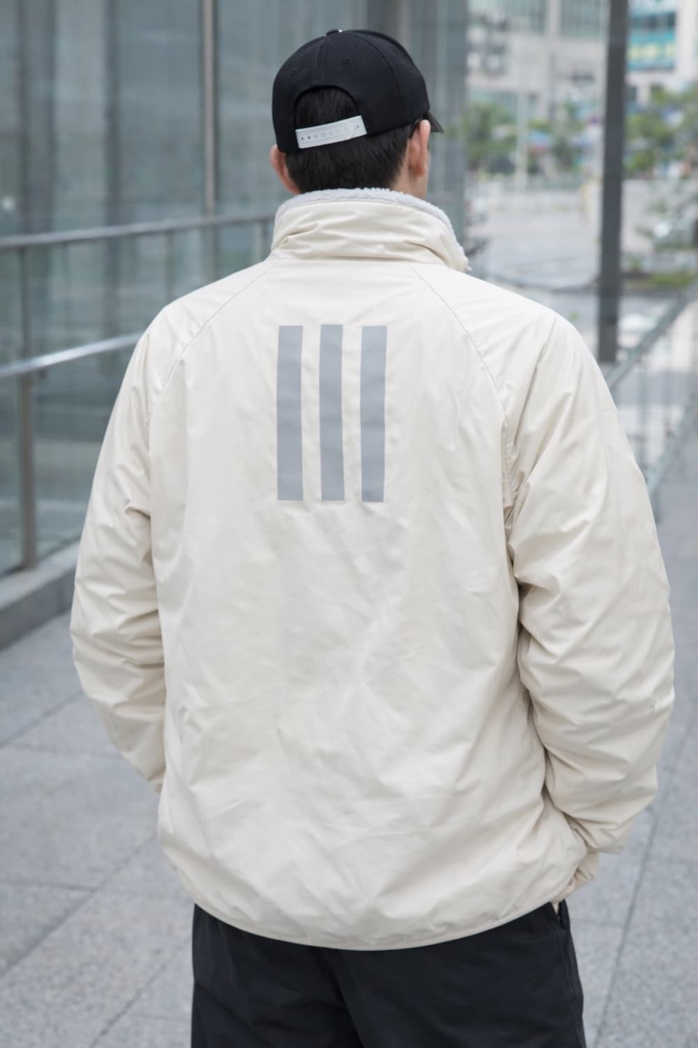 adidas 리버서블 패딩 & 쉐르파 플리스 자켓 - 상태우수 상품이미지4