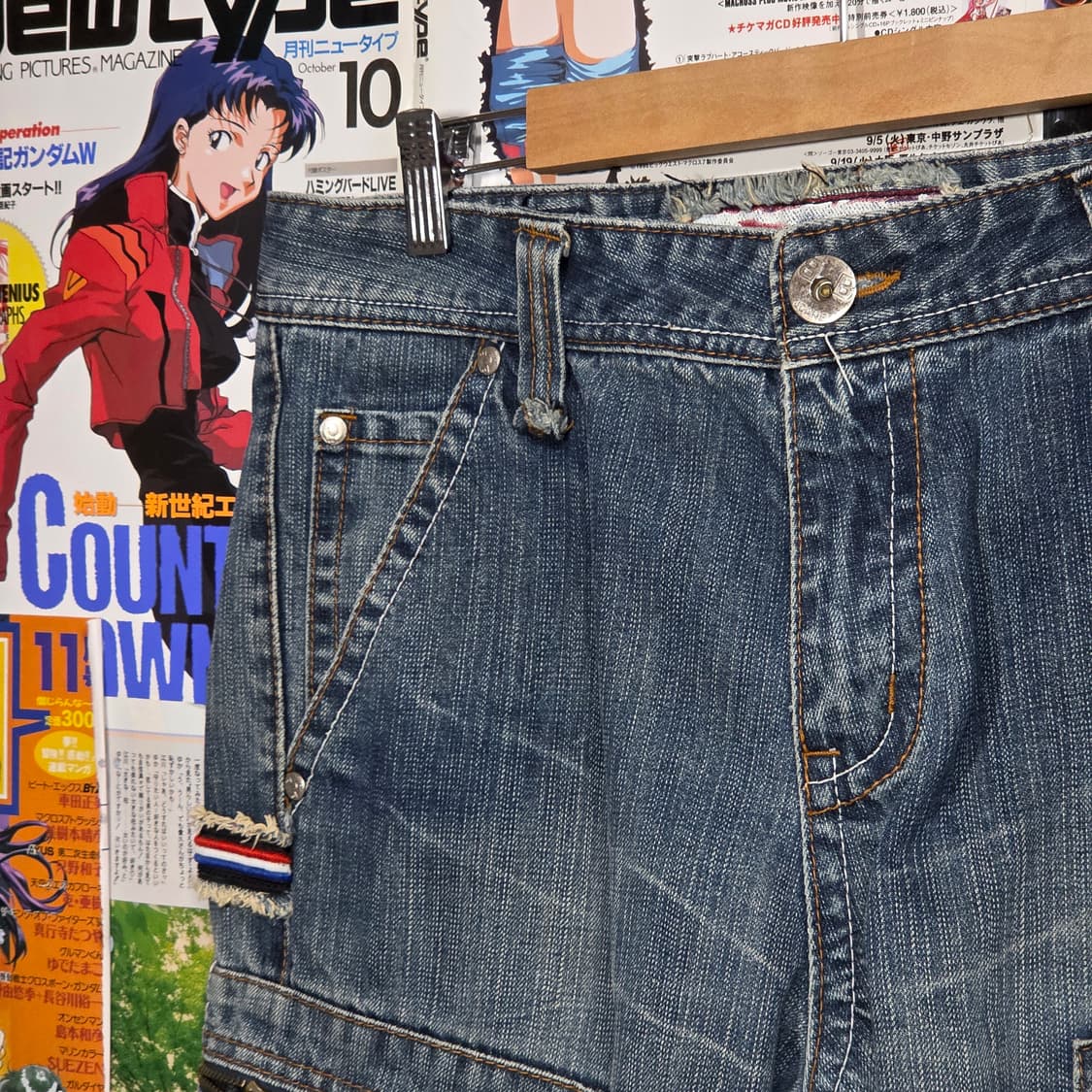 빈티지 Y2K 사이드 포켓 카펜터 와이드 데님 팬츠 상품이미지8