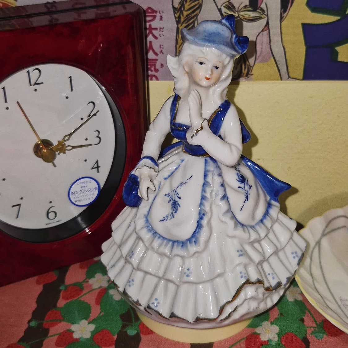 80s 가토 공예 엔틱 소녀 피겨린 오르골 상품이미지8