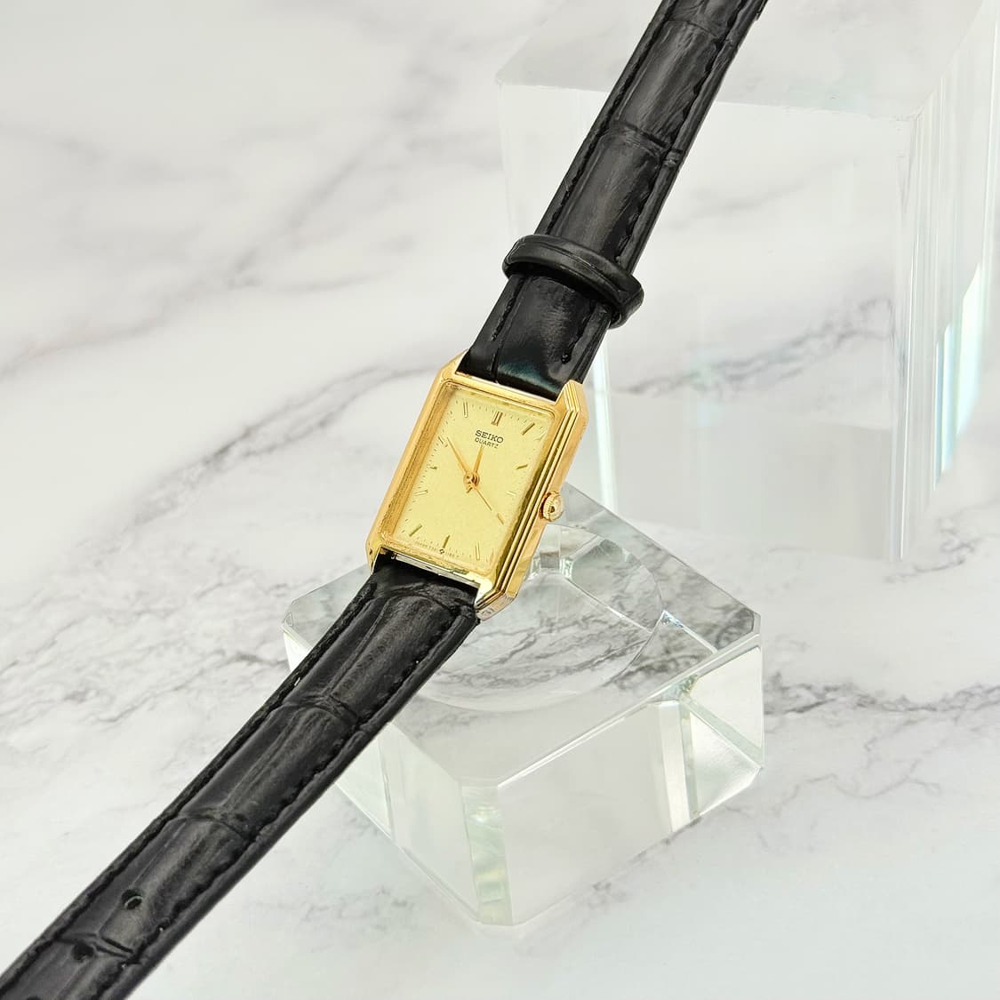 80s90s 빈티지 세이코 미니멀 골드 탱크 워치 상품이미지2