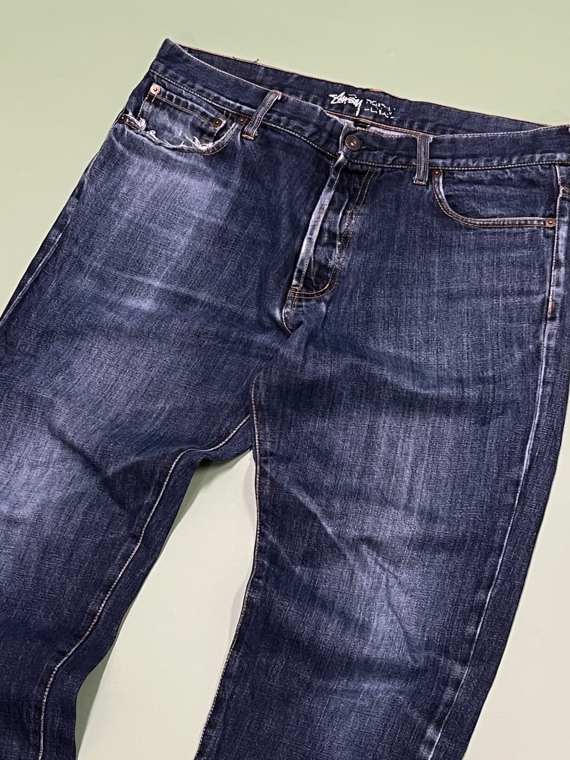 (34) 스투시 올드스쿨 슬림핏 중청 데님 팬츠 상품이미지3