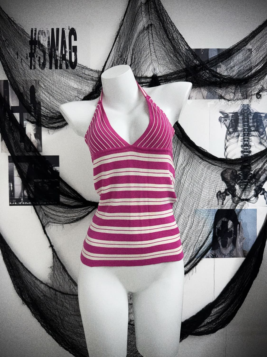 00s stripe halterneck camisole 상품이미지1