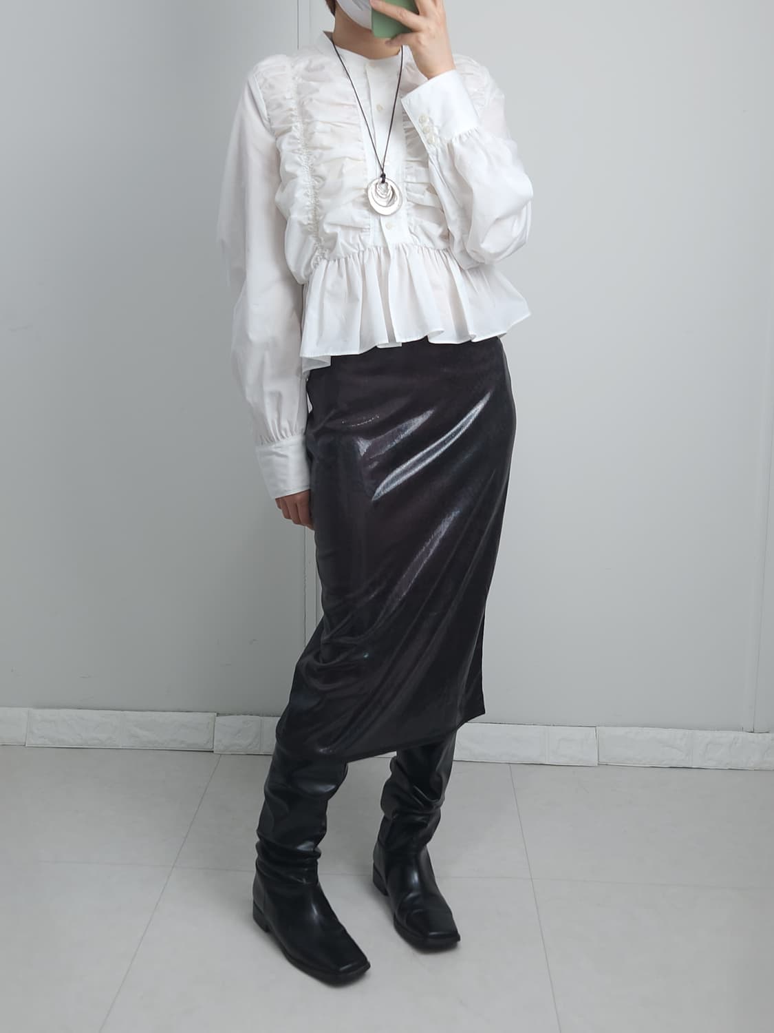 (made in france)글로시 패턴 스커트 상품이미지2