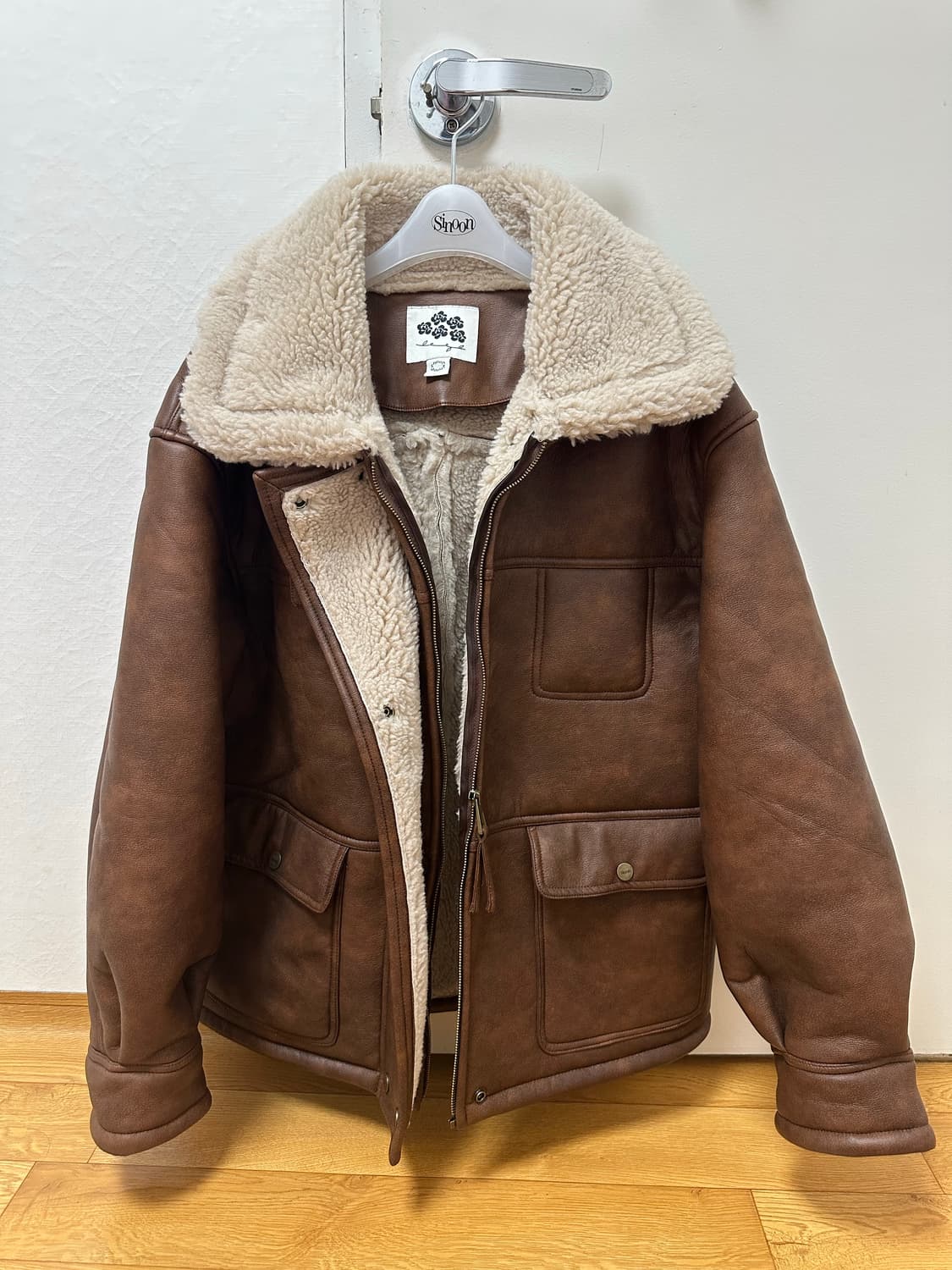 시눈 sinoon 빈티지 무스탕 자켓 브라운 상품이미지1