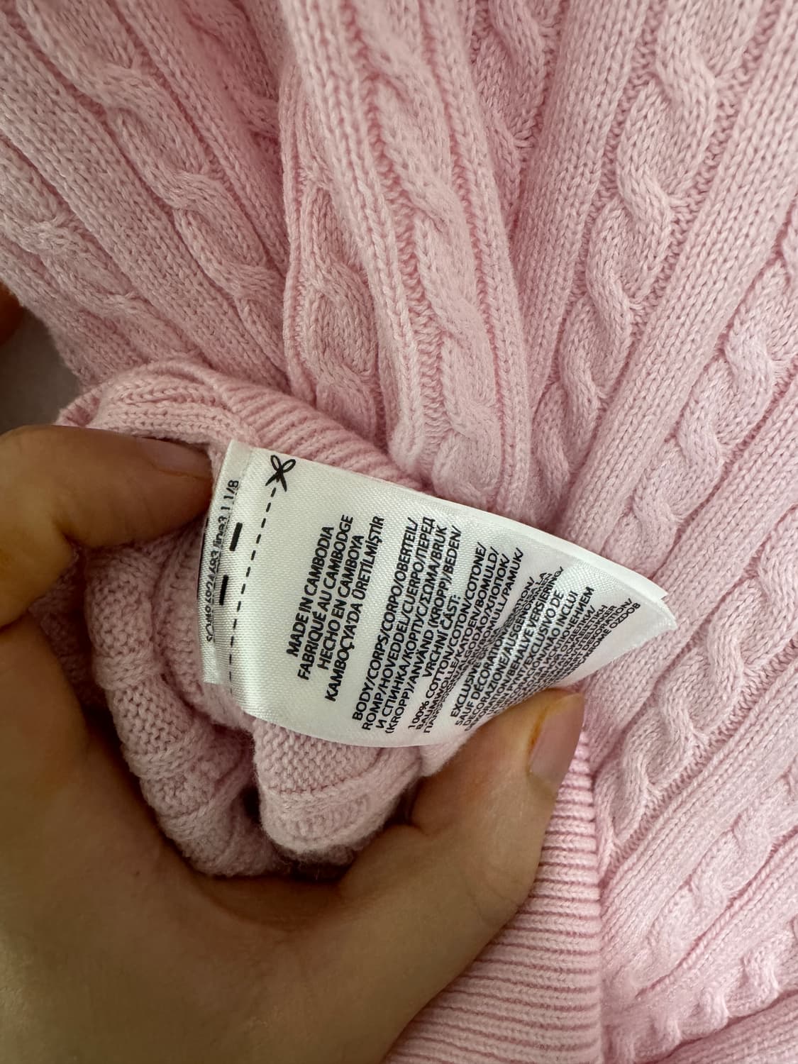 폴로 핑크 꽈배기 니트 가디건 팝니다 상품이미지4