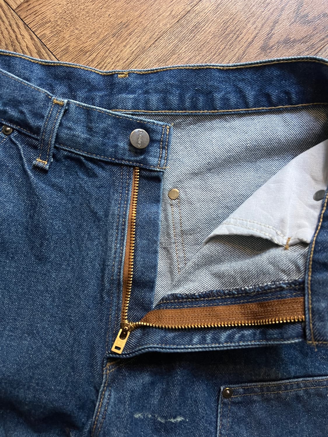 [29]칼하트 USA 빈티지 페인팅 더블니 워크 데님 팬츠 상품이미지3