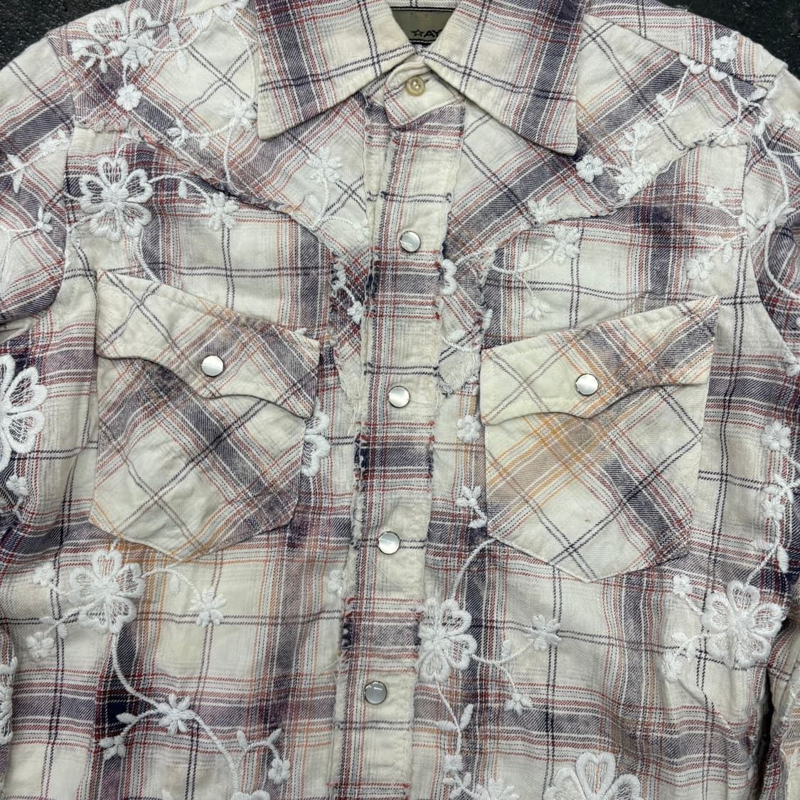 (90)JPN플라워자수웨스턴셔츠 상품이미지3