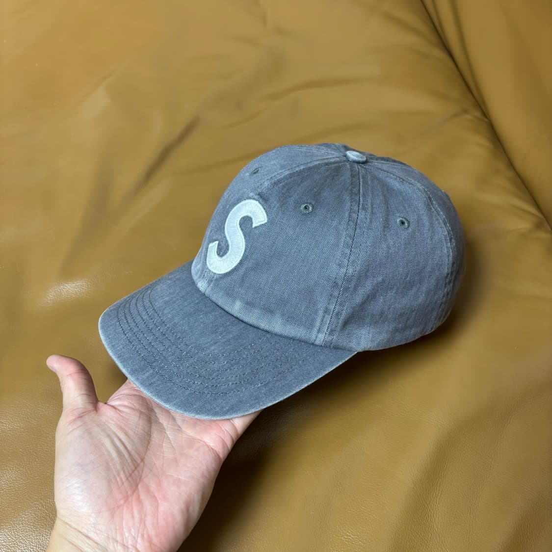 Supreme 슈프림 피그먼트 그레이 S로고 6패널 볼캡 모자 상품이미지4