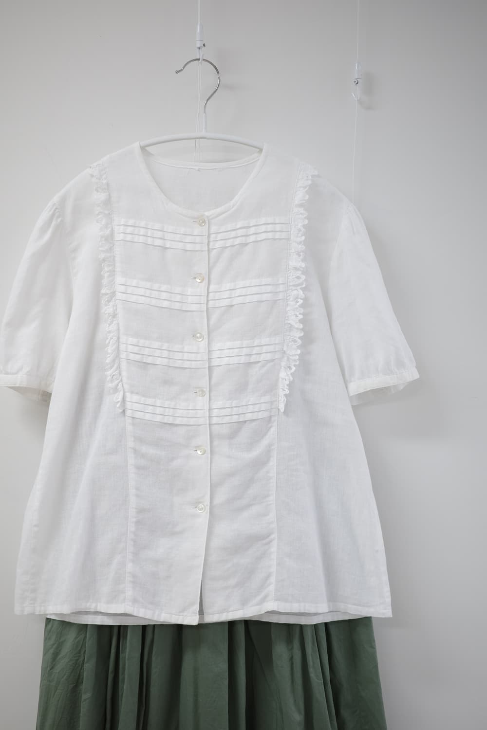 White frill lace cotton blouse 상품이미지1
