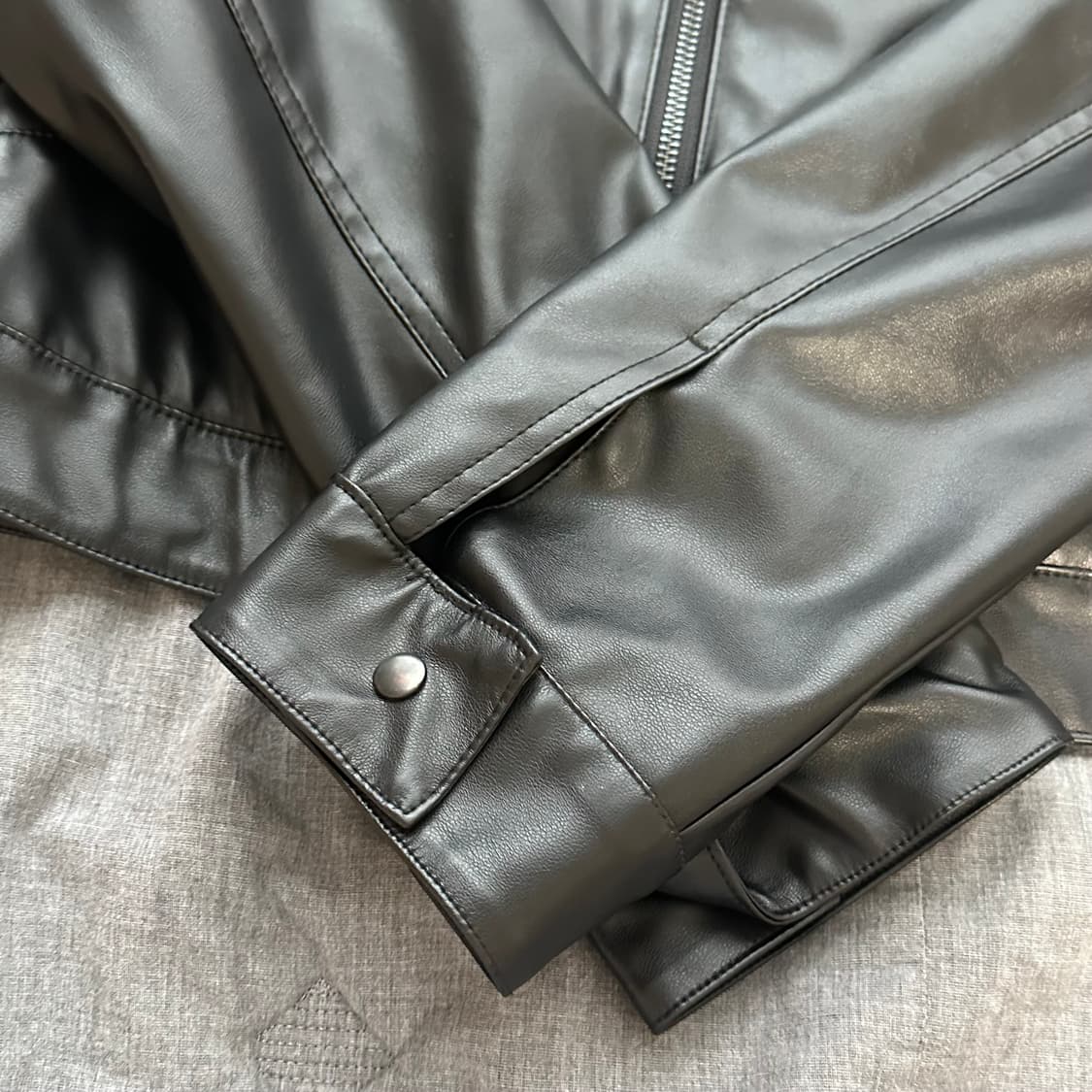 팬시클럽 카라레더숏자켓 나비 빈티지 가죽자켓 레자 상품이미지4