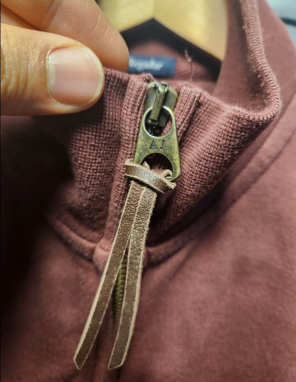 아르마니 버건디 집업 자켓 져지 M 상품이미지2