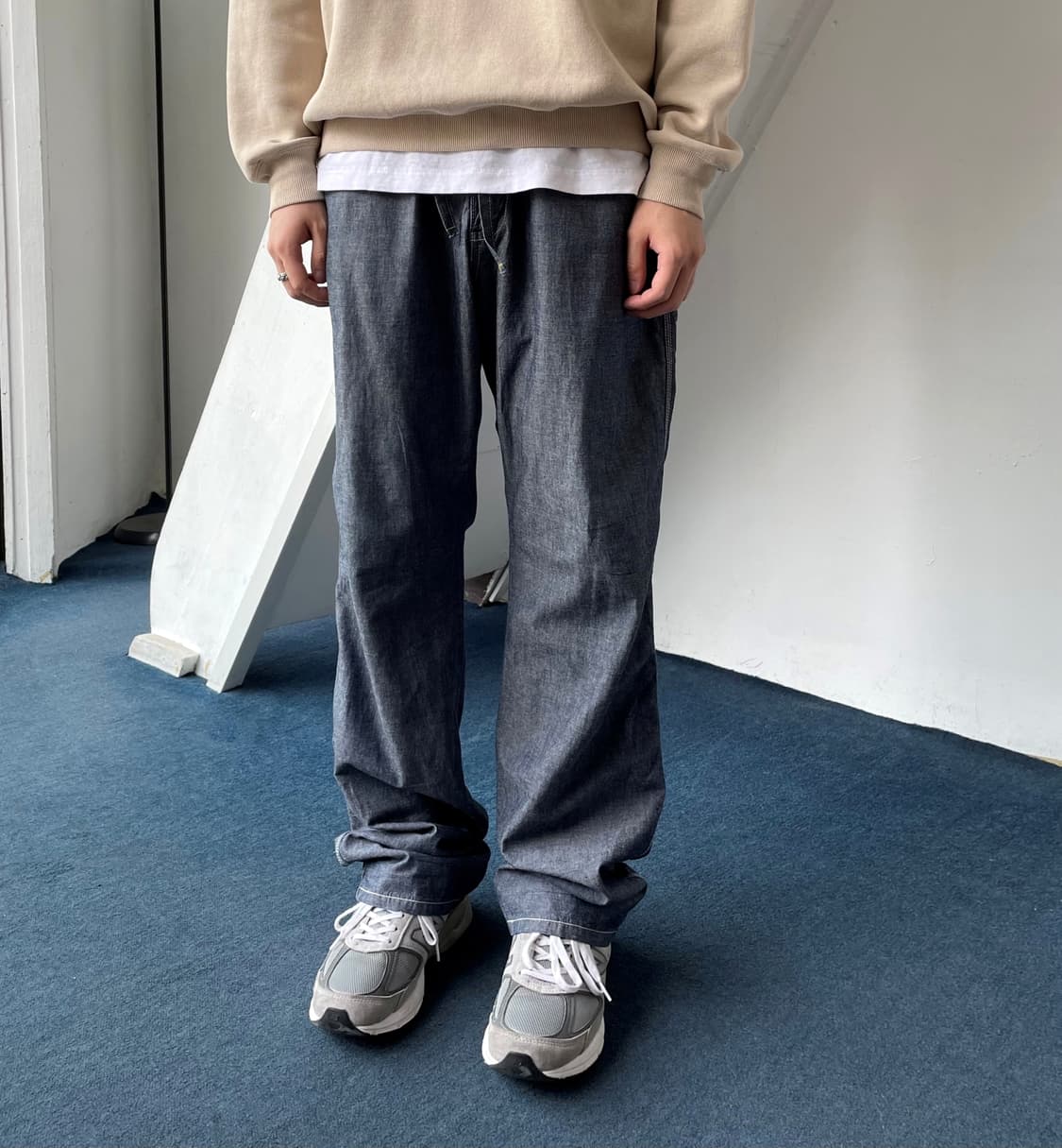 Denim easy work pants 후루츠패밀리