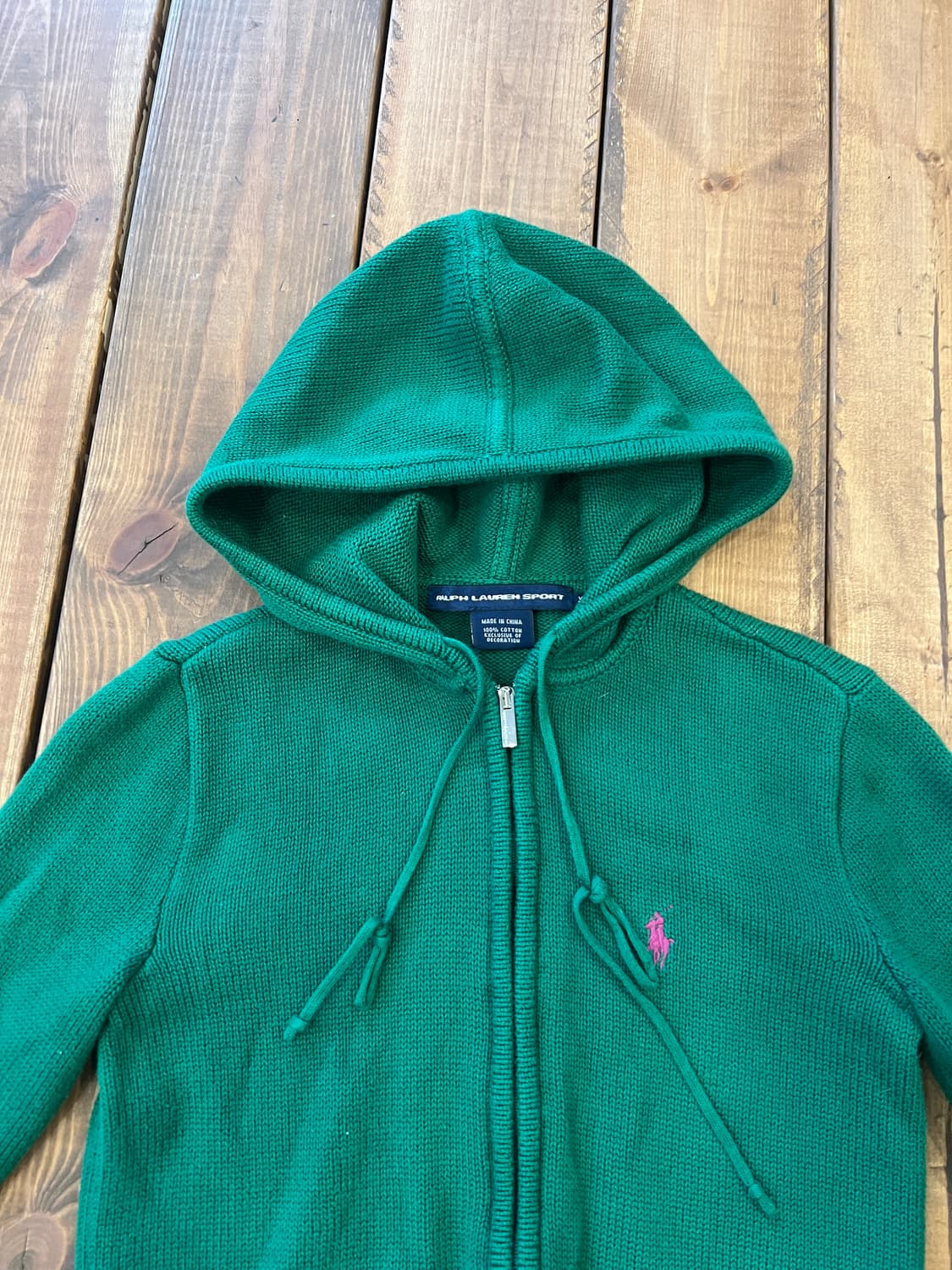 폴로 그린 니트 후드집업 상품이미지7