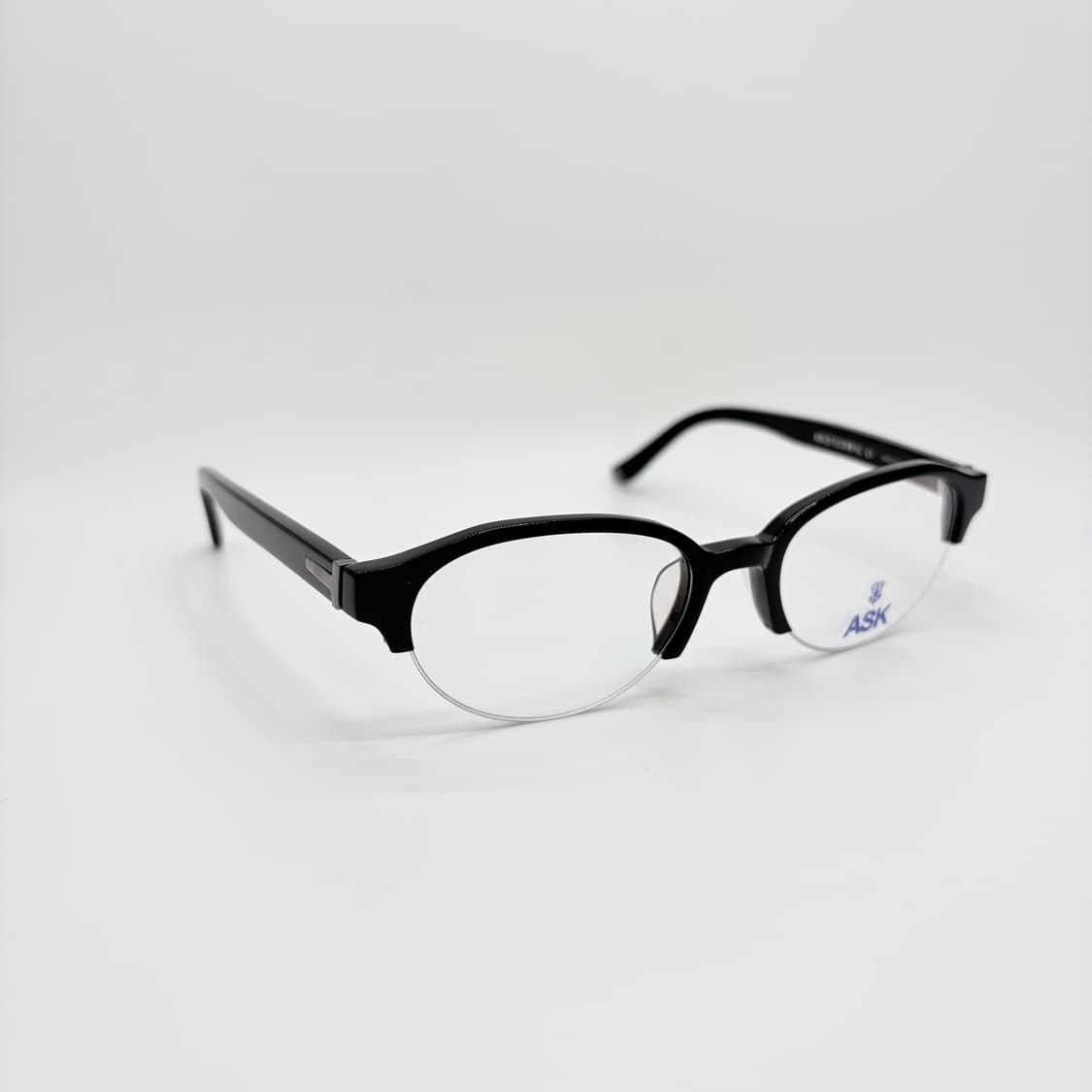 ASK 오벌형 블랙 반뿔테 빈티지안경 상품이미지2