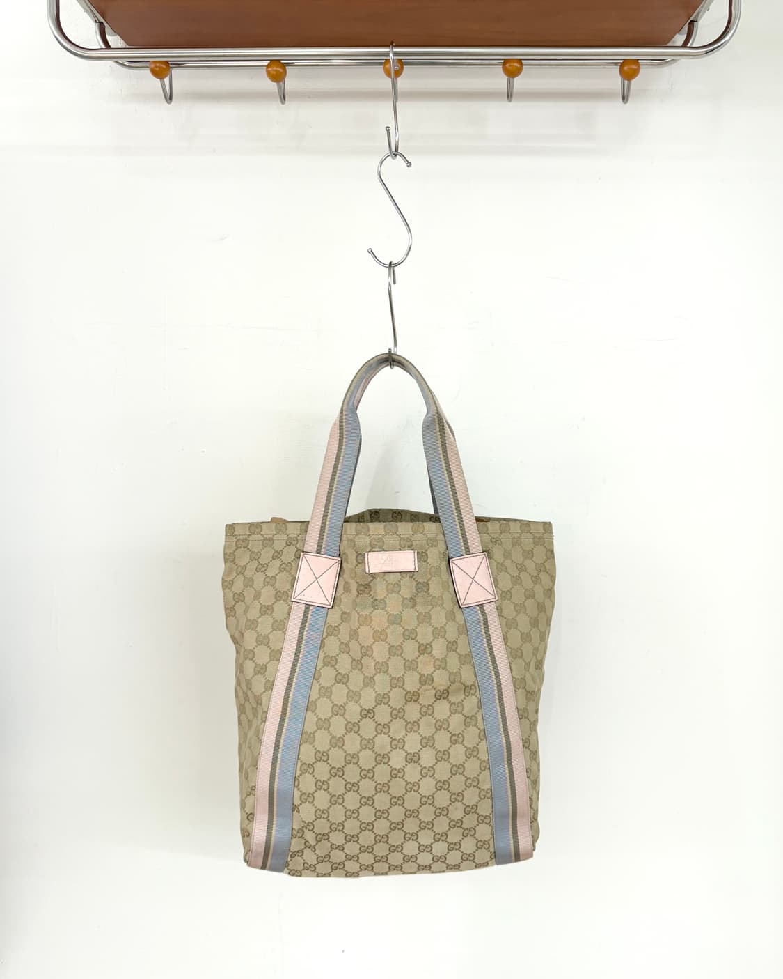 구찌 베이지 핑크 GG캔버스 셔리 토트백 상품이미지2