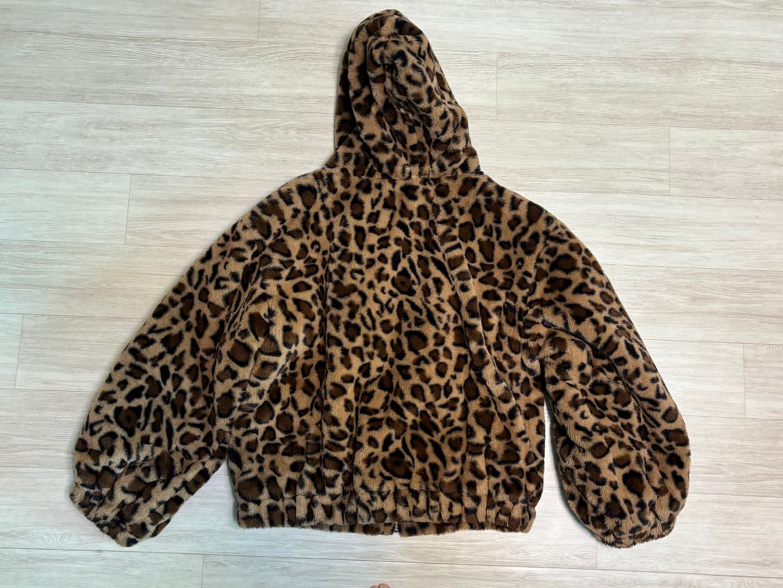 레오파드 퍼 집업 자켓 상품이미지2