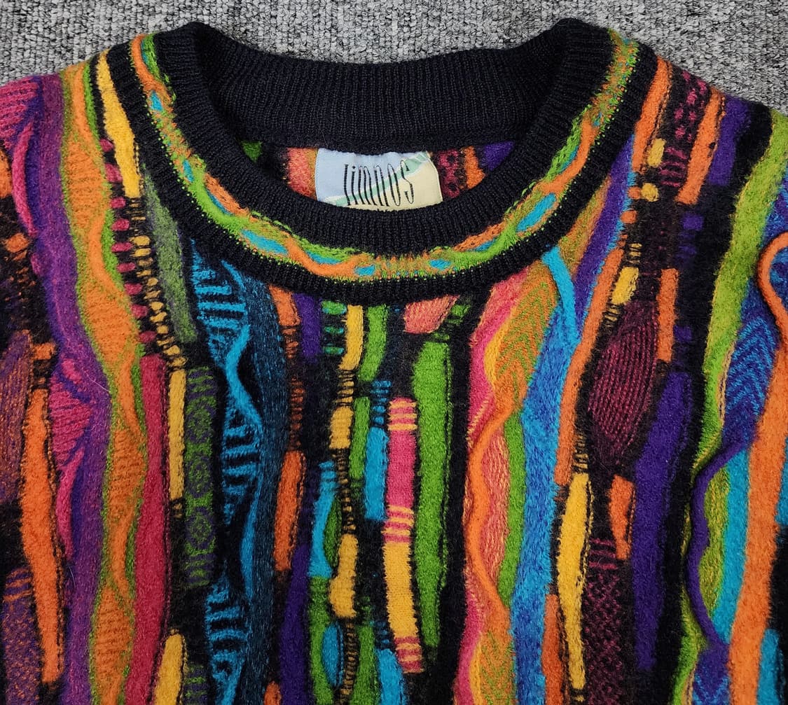 림노스 빈티지 멀티 컬러 케이블 울 니트 M 상품이미지3