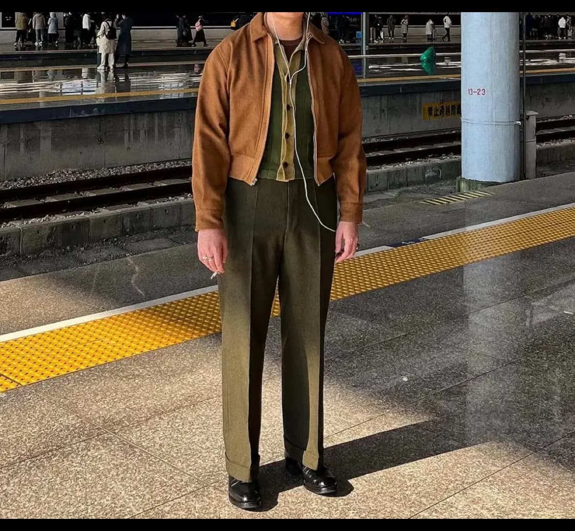 엣라코 브라운 울자켓 상품이미지2